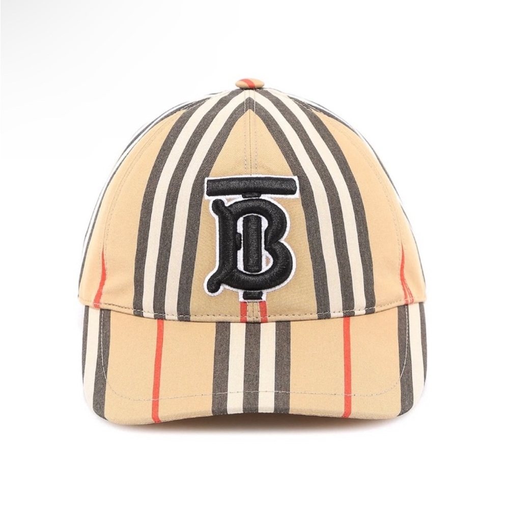 Burberry TB Monogram Vintage Check Baseball Cap with snap